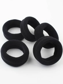 5 pezzi Elastici per capelli spessi da donna, fasce in gomma nera ad alta elasticità per code di cavallo e chignon, accessori per capelli carini e pratici, fermacode, elastici per capelli, abbigliamento da palestra e sport, corda per capelli