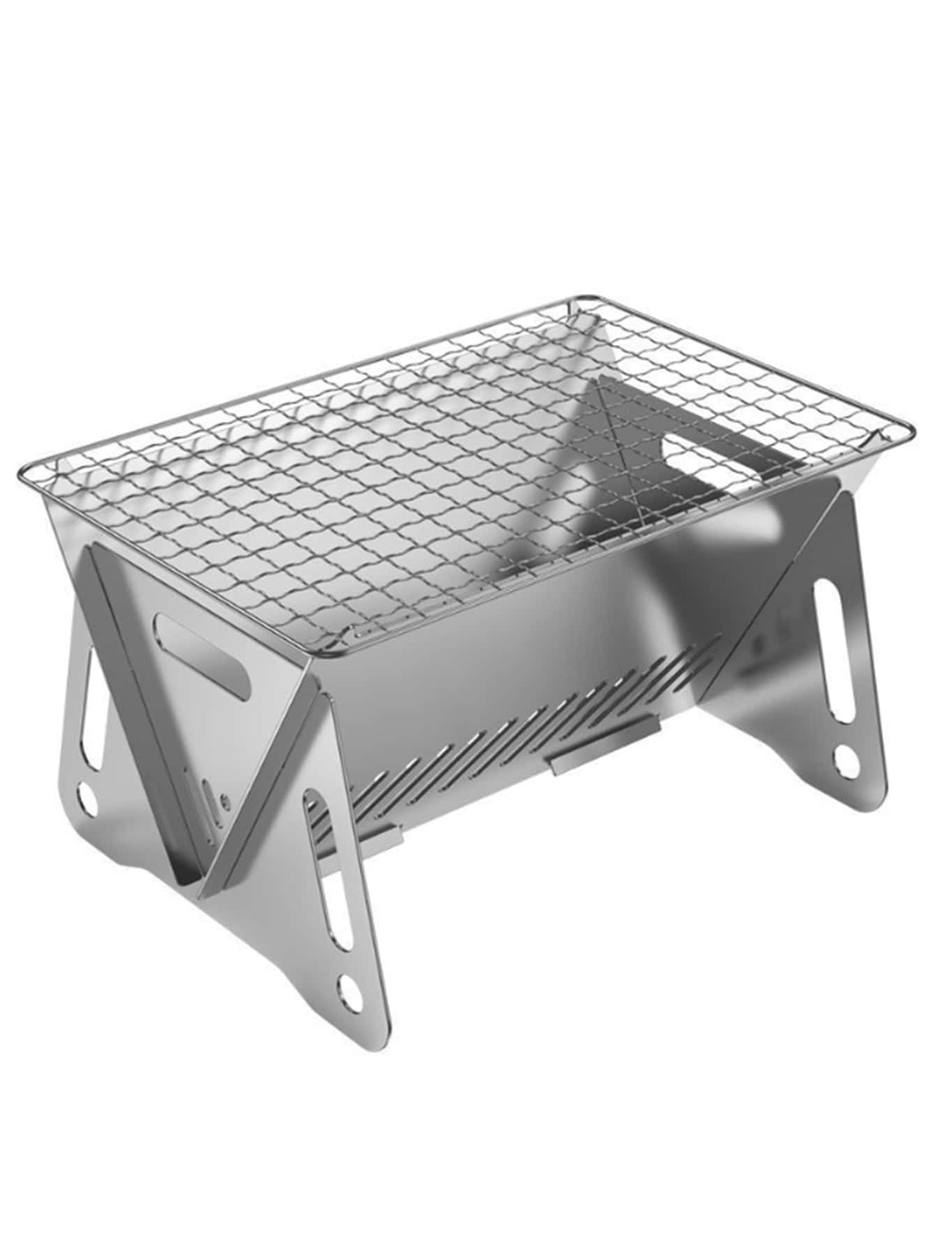 1pc Folding MultiPurpose Chip Type Wood Stove Stainless Steel Barbecue