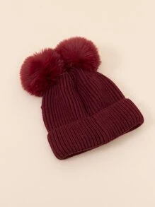 1 Miếng Trẻ em Dệt kim Mũ lưỡi trai - Màu Đỏ Sâu - Xem 5