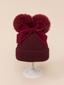 1 Miếng Trẻ em Dệt kim Mũ lưỡi trai - Màu Đỏ Sâu - Xem 1