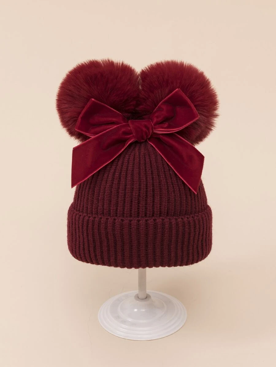 1 Miếng Trẻ em Dệt kim Mũ lưỡi trai - Màu Đỏ Sâu - Xem 1