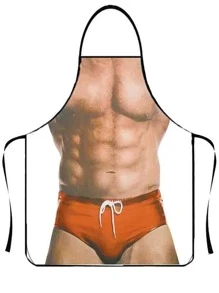 1pc Fashionable Creative Apron For Party/wedding, Suitable For Men And Women Cooking/baking/bbq/gardening/chef Kitchen Apron - Multicolor - View 1