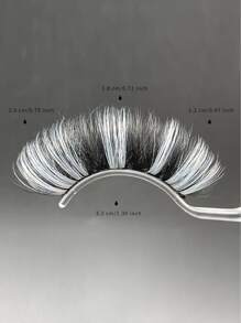 White Full false lashes,1Pc 20mm Faux mink Fluffy Colorful False Eyelashes For Festivals makeup - White - View 2