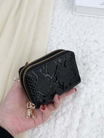 Double Layer Zipper Fashionable Lightweight Portable Card ID Card White-Collar Workers For Female For Holiday For Anniversary For Birthday Gift Accessories Gift Present Gifts For Teachers Card Holder Wallet Business Card Holder Credit Card Holder Women For Women Wallet Mini Wallet Purse Wallet Card Wallet