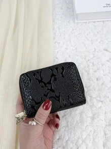 Khóa kéo hai lớp thời trang nhẹ di động thẻ ID nhân viên văn phòng cho nữ cho ngày lễ cho kỷ niệm cho quà tặng sinh nhật phụ kiện quà tặng quà tặng cho giáo viên ví đựng thẻ ví đựng danh thiếp ví đựng thẻ tín dụng cho phụ nữ ví cho phụ nữ ví mini ví ví đựng thẻ - màu đen - Xem 4