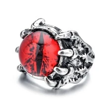 Cool Skull Design Men's Index Finger Ring With Red Eyes, Ideal For Single Student - Red - View 2