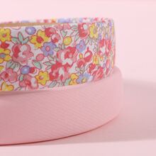 7pcs/Set Cute Floral Mesh Ruffle & Solid Color Sponge Headband Hair Accessories For Girls, Gift And Everyday Use - Multicolor - View 4