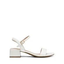 Women Minimalist Summer Sandals, Ankle Strap Open Toe Chunky Low Heeled Sandals - trắng - Xem 6