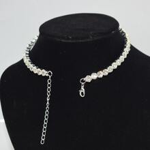 Collana choker di grandi dimensioni con catena gioiello tempestata di strass, accessorio di moda per donne