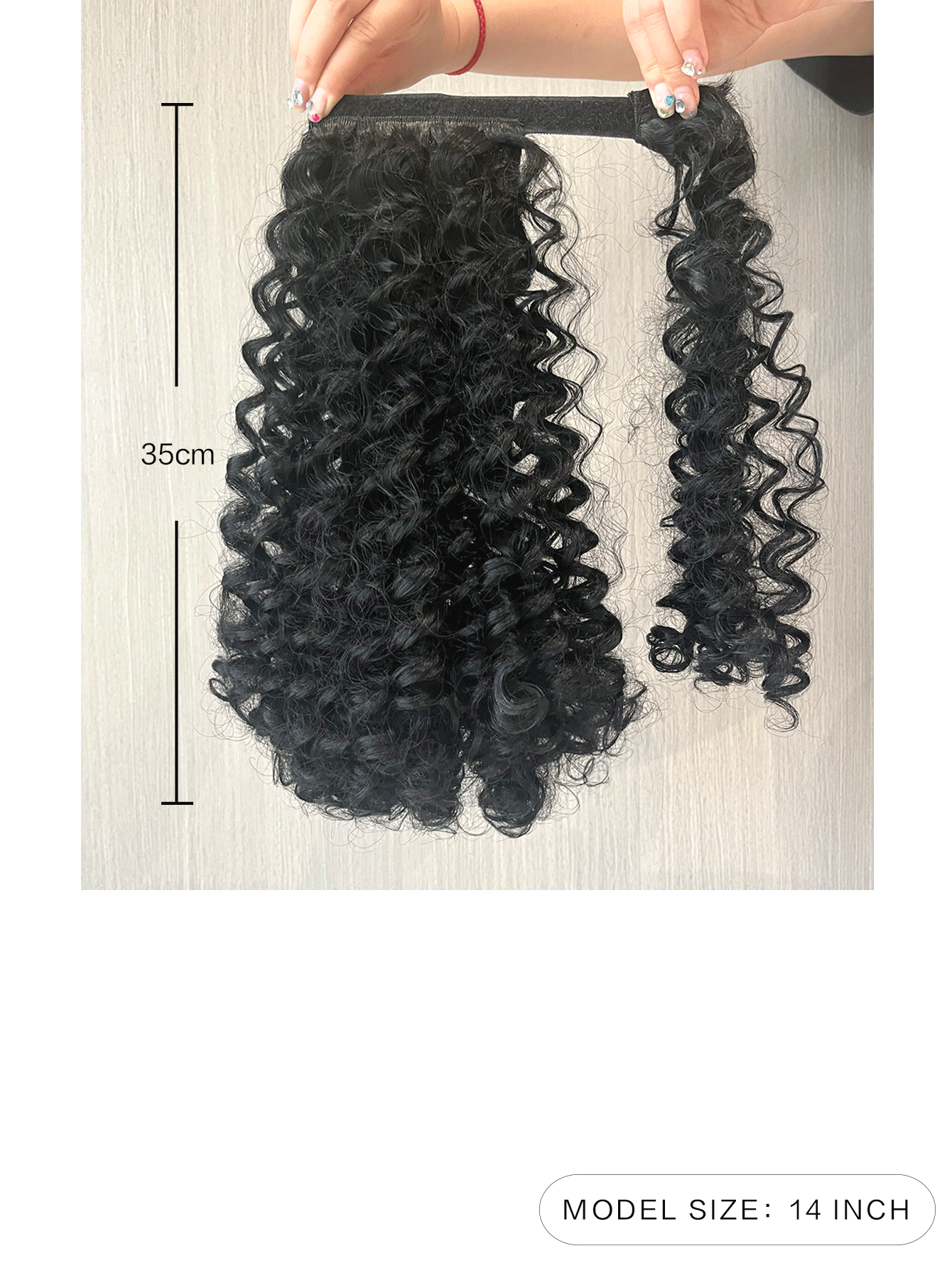 1pc Short Curly Ponytail Extension Hairpiece With Rubber Band For Women