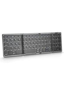 Tastiera Bluetooth pieghevole multi-dispositivo B089 con tastierino numerico, tastiera wireless ricaricabile (BT5.1 x 3), tastiera pieghevole tascabile portatile compatibile con iOS Android Windows Mac OS