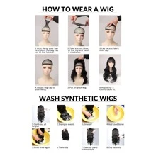 12英寸女士短卷發假髮帶瀏海,柔軟的非洲捲曲合成纖維耐高溫假髮,適合日常使用 - 黑色 - 查看 11