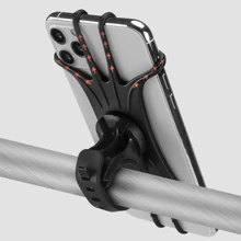 360 Rotatable Bicycle Phone Holder Silicone Motorcycle Stand Bracket - Black - View 1