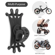 360 Rotatable Bicycle Phone Holder Silicone Motorcycle Stand Bracket - Black - View 4