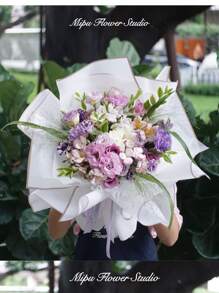 10張防水花卉圖案包裝紙花束禮品包裝材料適用於花店鋪 - 白色 - 查看 3