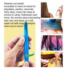 12色女孩髮粉筆，兒童可水洗臨時髮色很棒補間和青少年女孩禮物創意，送給89101112歲女孩生日禮物適合青少年女孩酷髮用品 - 綠色 - 查看 5