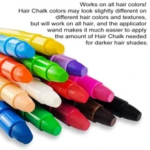 12色女孩髮粉筆，兒童可水洗臨時髮色很棒補間和青少年女孩禮物創意，送給89101112歲女孩生日禮物適合青少年女孩酷髮用品 - 綠色 - 查看 6