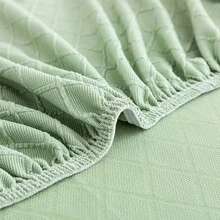 Waffle Sofa Slipcover In Jade Green - Green - View 4