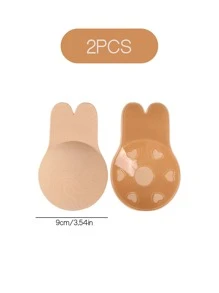 2pcs/set Rabbit-shaped Breast Stickers, Bunny Ear Petal Skidproof Chest Paste - Apricot - View 10