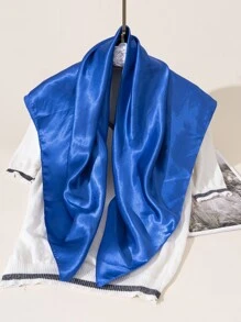 1pc Solid Color Satin Scarf 90Cm Square Sacrf Women Silk Like Scarf Bandana,Hair Band,Head Band Ideal For Dressing Up Your Look - Royal Blue - View 2
