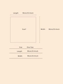 1pc Plain Colored Chiffon Scarf, 90cm Square - Navy Blue - View 4