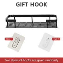 1pc Bathroom Storage Rack, Wall Mounted, Waterproof, No Trace Sticker, For Various Toiletries, Kitchen Shelf - Bạc - Xem 6