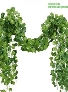 1 Nhựa Nhân Tạo Lá Cây Nho, Cottagecore Xanh Nhân Tạo Vòng Hoa Cho Đảng - màu xanh lá - Xem 1