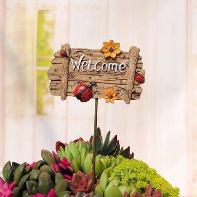 1 Miếng Nhựa Chậu hoa Dấu hiệu Retro Tay Được Sơn Nghề làm vườn Đồ trang trí