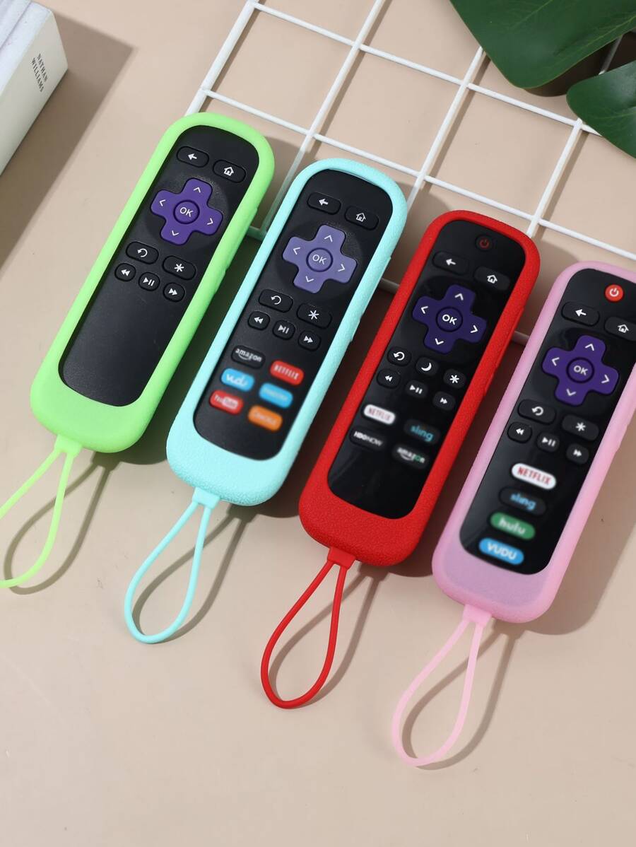 1pc Silicone Universal Remote Control Protective Case With Strap ...
