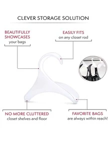 1PC Purse Hanger Hook Wardrobe Bag Hook Handbag Hanger Bag Rack Holder Bag Organizer Storage Multi-purpose Convenient No Damage - Grey - View 7