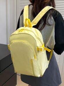 Mochila funcional de moda ocio simple & versátil de gran capacidad - Amarillo - Ver 4