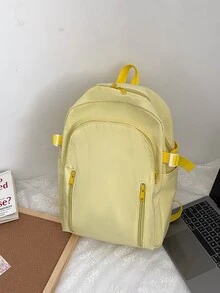 Mochila funcional de moda ocio simple & versátil de gran capacidad - Amarillo - Ver 6