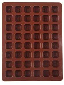 1 件 48 格矽膠巧克力模具,帶字母和數字,矽膠軟糖模具,糖果食品模具,用於蛋糕裝飾,烘焙水晶滴模具 - 咖啡棕 - 查看 8