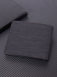 Wcarno 男士皮革压花徽标信用卡夹小钱包双折超薄钱包带身份证窗口父亲节礼物礼物礼品商务休闲男士钱包钱包钱包男士钱包真皮