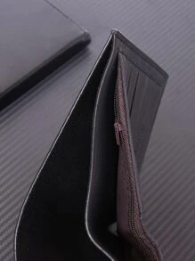 Wcarno 男士皮革压花徽标信用卡夹小钱包双折超薄钱包带身份证窗口父亲节礼物礼物礼品商务休闲男士钱包钱包钱包男士钱包真皮