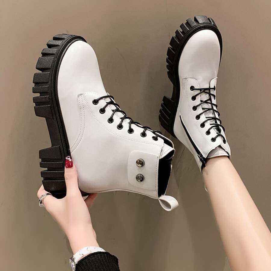 Botas Mujer Blancas Clasicas, Botines - Blanco - Ver 1