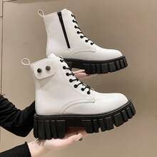 Botas Mujer Blancas Clasicas, Botines - Blanco - Ver 6
