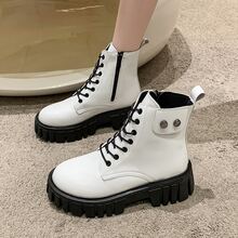 Botas Mujer Blancas Clasicas, Botines - Blanco - Ver 4