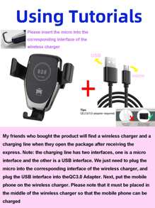 10W ABS Car Wireless Fast Charger Phone Holder - White - View 9