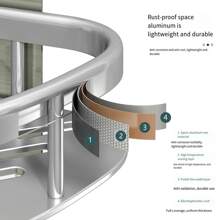 1pc Triangle Aluminum Storage Shelf, Simple Multipurpose Black Storage Rack For Home - 黑色 - 查看 4