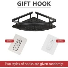 1pc Triangle Aluminum Storage Shelf, Simple Multipurpose Black Storage Rack For Home - 黑色 - 查看 6