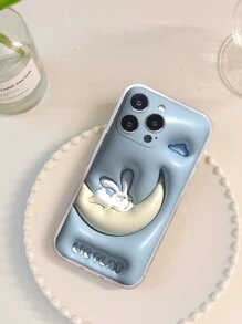 月亮和兔子裝飾手機殼