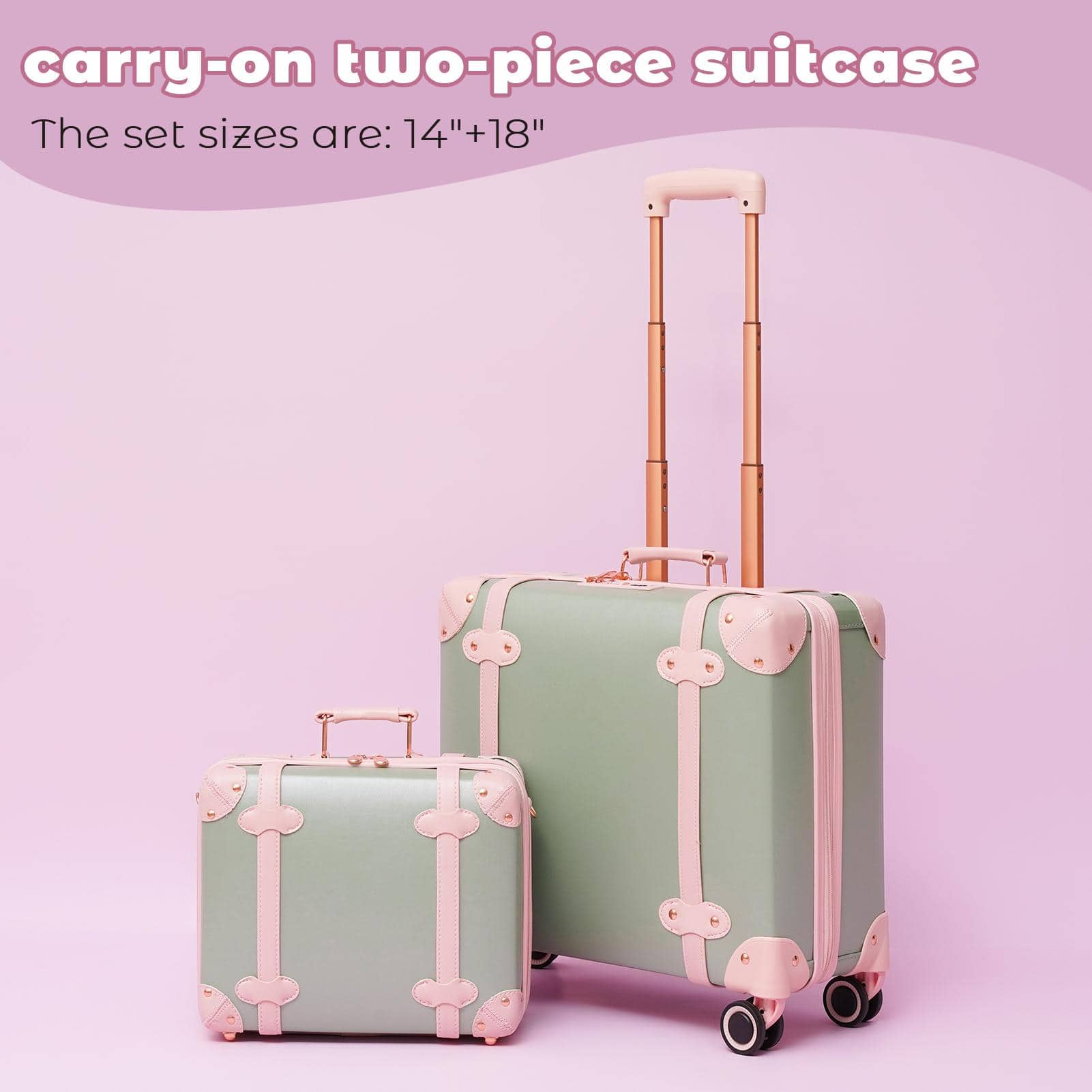 NZBZ Carry On Luggage 18inch Hardside Spinner Lightweight Suitcase