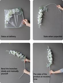 1pc Polyester Artificial Flower Stem, Creative Floral Design Artificial Flower Stick For Home - Orange - View 4