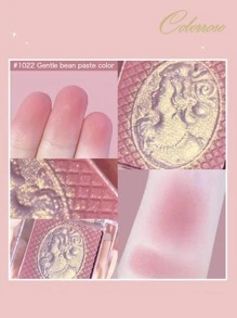 COLORROSE Shimmering Blush Powder, Luminous Pearl Finish, Lightweight And Smooth, Combines Blush And Highlighter For A Refined Complexion Makeup - 1022咖豆沙 - 查看 3