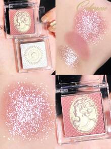 COLORROSE Shimmering Blush Powder, Luminous Pearl Glow, Lightweight And Smooth, Combines Blush And Highlighter For A Refined Complexion Makeup - 1021腮紫色 - 查看 9
