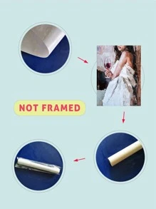 1入組閒暇時間女士風格客廳裝飾繪畫,餐廳掛畫不附框架 - 彩色 - 查看 2
