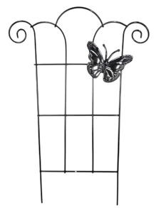 植物攀登架,戶外鐵花支架適用於盆栽,金屬線格形狀花園植物支撐邊框 - 黑色 - 查看 6