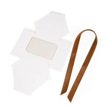 24 piezas Cajas de regalo hexagonales blancas con ventana de visualización, cajas de embalaje de cartón para regalos, fiesta de cumpleaños, regalos festivos - Blanco - Ver 5