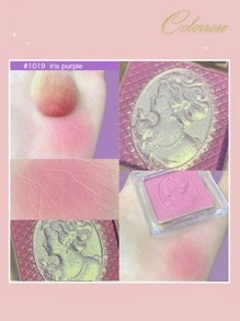 COLORROSE Shimmering Blush Powder, Luminous Pearl Glow, Lightweight And Smooth, Combines Blush And Highlighter For A Refined Complexion Makeup - 1019 hoa diên vĩ màu tím - Xem 2